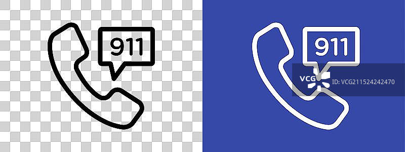 呼叫911电话号码标志设置轮廓图片素材