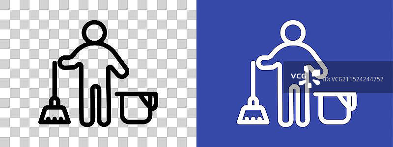 清洁工标志轮廓图片素材