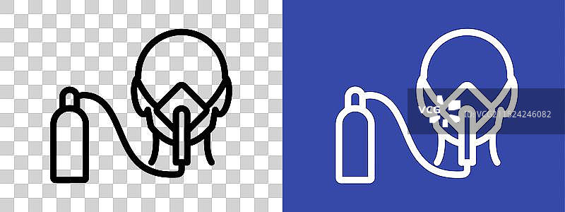 带氧气面罩的人标志轮廓图片素材