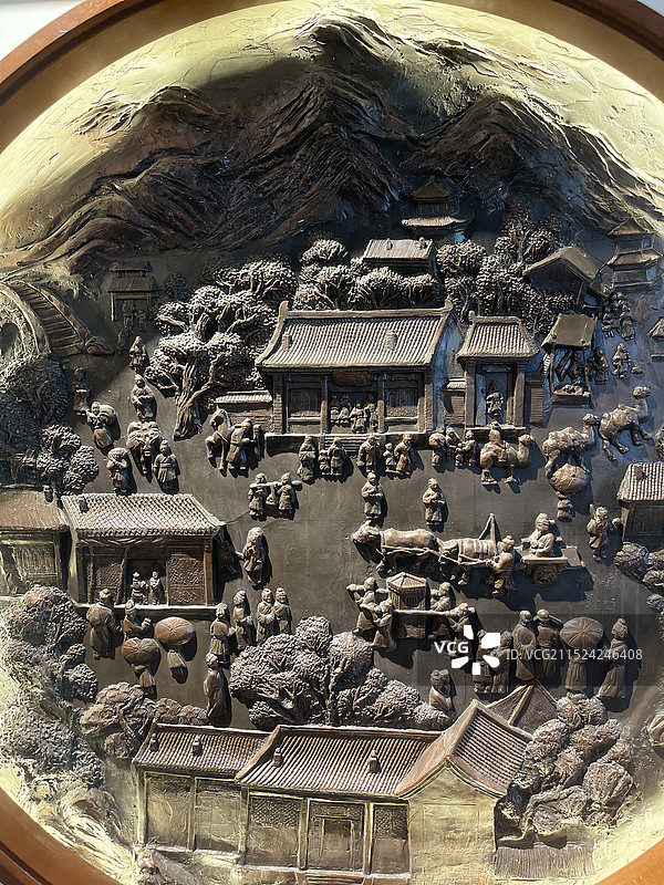 晴天，古城，桥梁、水、夜色、灯光及建筑文化图片素材