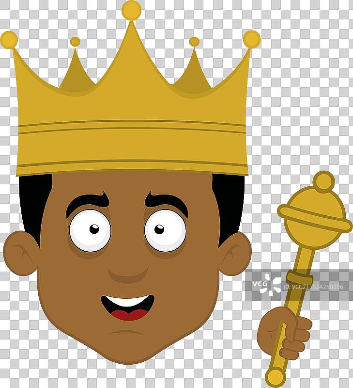 卡通国王男子头像权杖皇冠图片素材