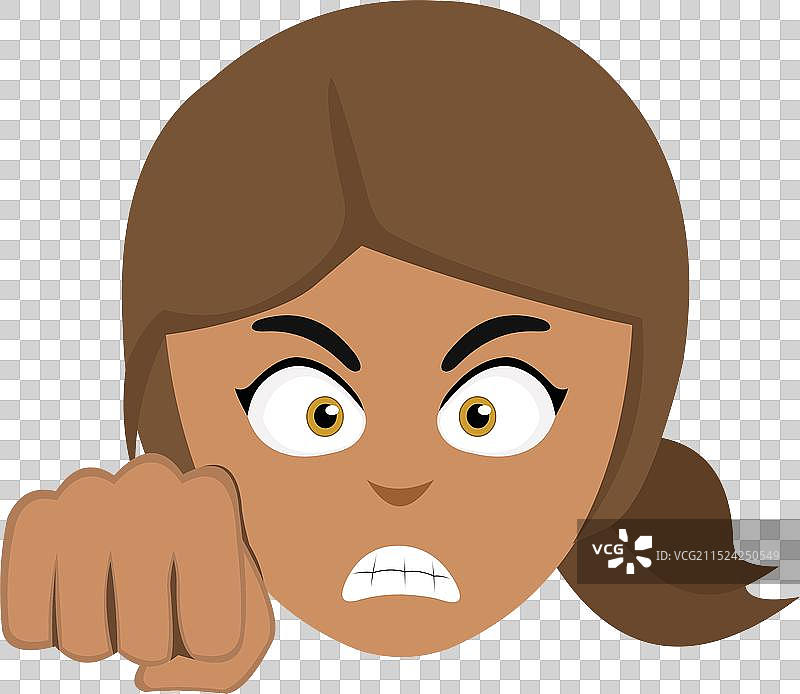 棕发女人握拳图片素材