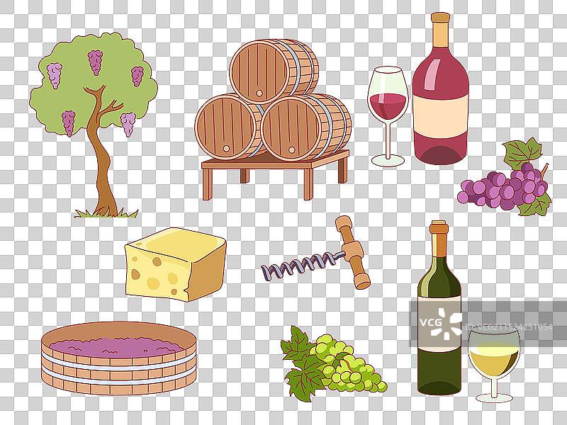 葡萄酒酿造元素发酵图片素材