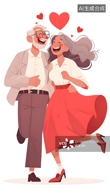 【AI数字艺术】老年人爱情图片素材