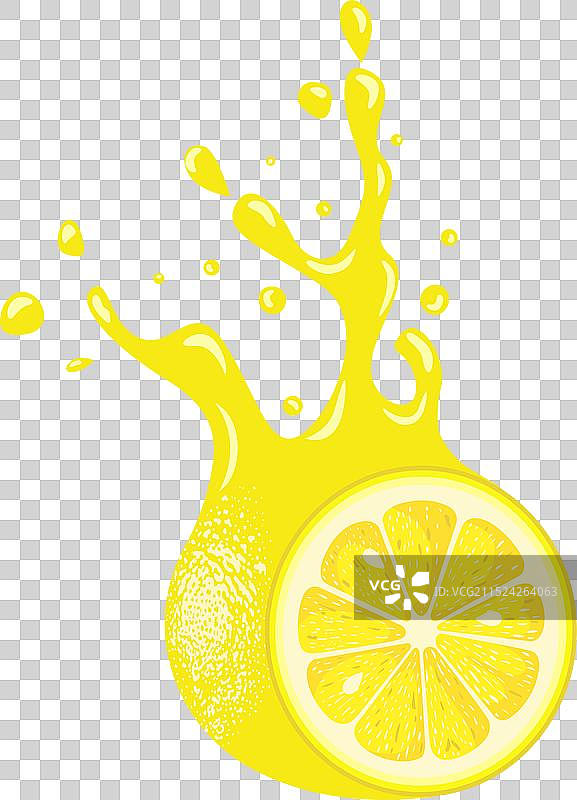 黄色柠檬飞溅果汁图片素材
