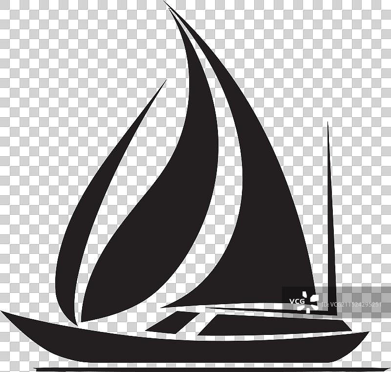 极简主义浮筒船标志图片素材