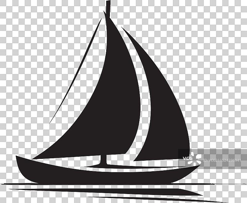 极简主义浮筒船标志图片素材