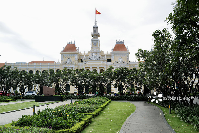 越南胡志明市政厅及市政广场图片素材