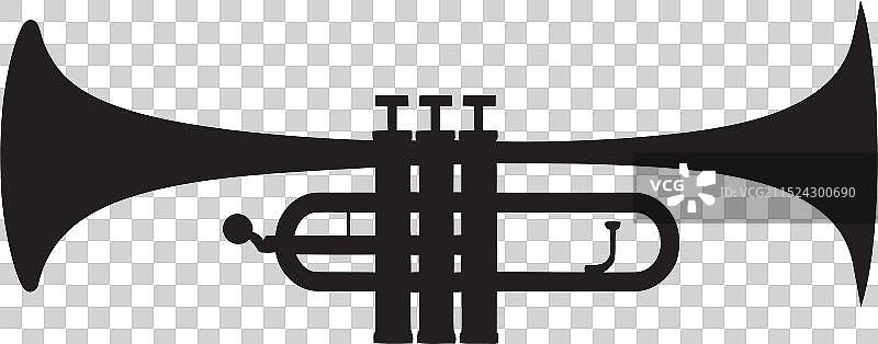 小号音乐图标Logo，铜管乐器图片素材