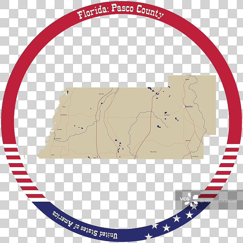 美国佛罗里达州帕斯科县地图图片素材