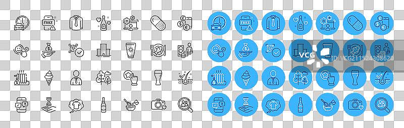 散热器、贷款、树木网页线性图标包图片素材