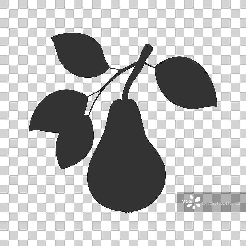 白色背景上的梨轮廓图片素材