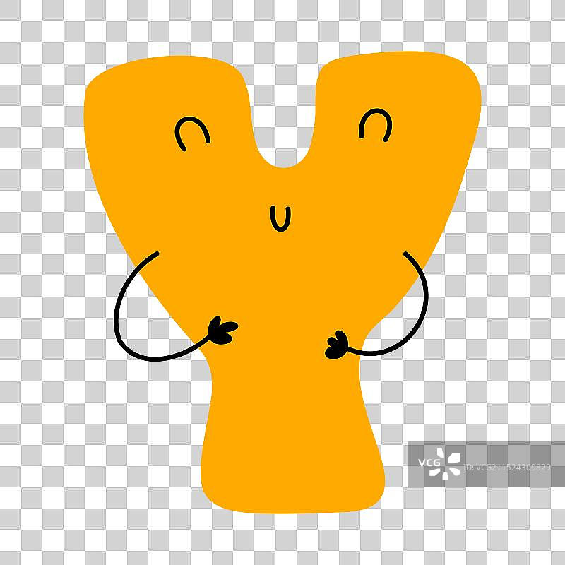 涂鸦风格彩色字母Y（大写）图片素材