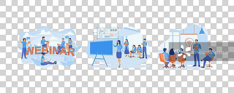 使用笔记本电脑进行远程学习的商人图片素材