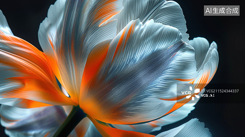 【AI数字艺术】黑色背景下的 花朵图片素材