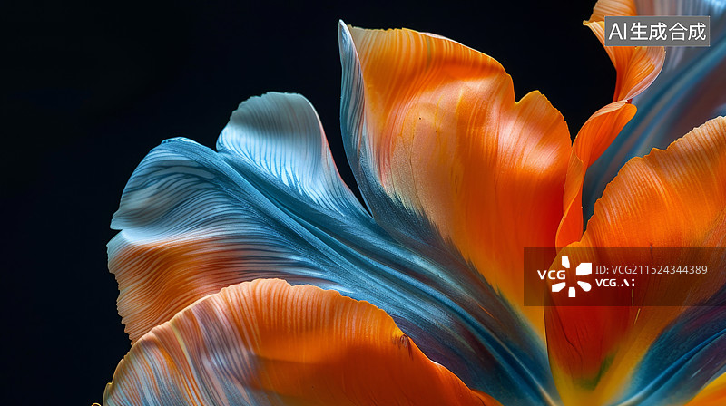 【AI数字艺术】黑色背景下的 花朵图片素材