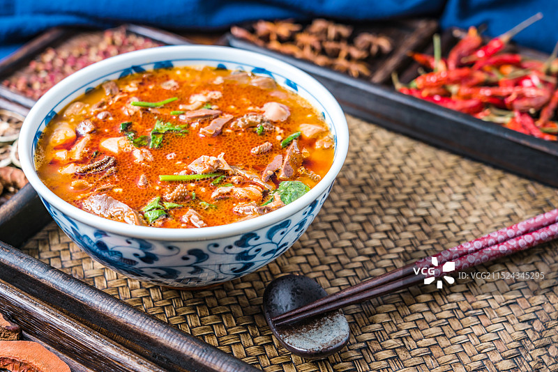 中国内蒙古呼和浩特美食羊杂汤图片素材