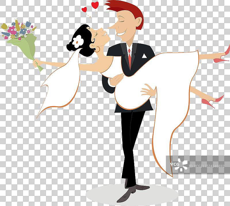 幸福的已婚夫妇婚礼图片素材