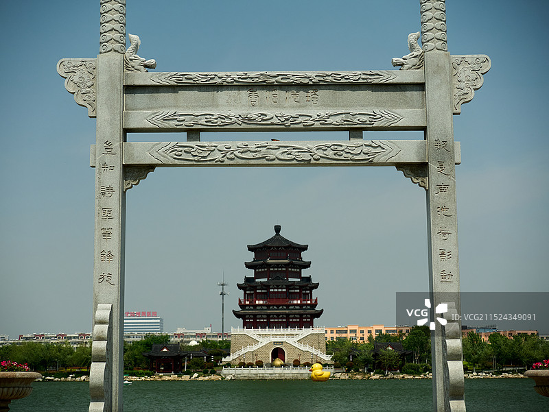 济宁南池景区图片素材