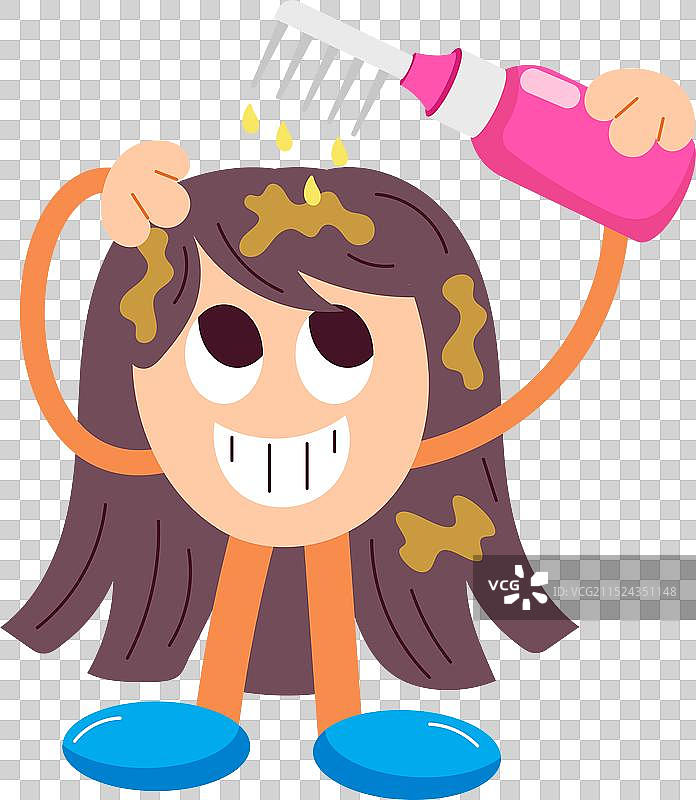 含油污卡通扁平风格贴纸图片素材