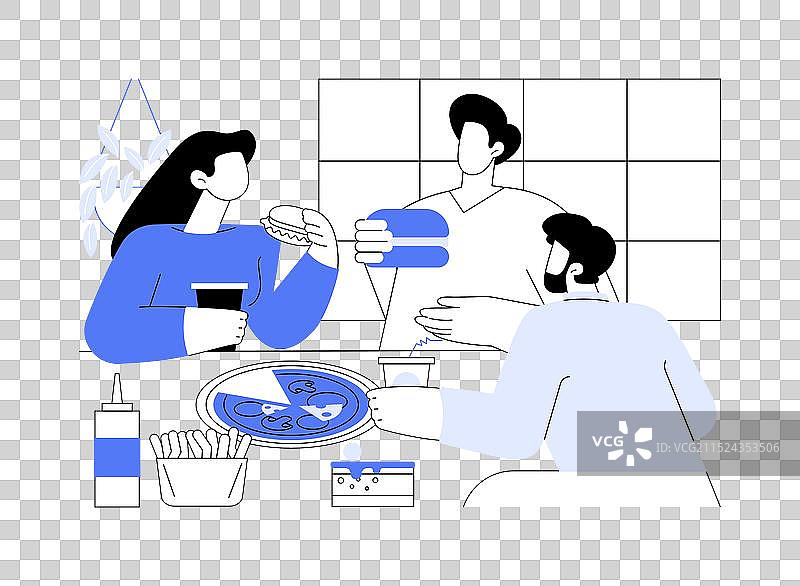 快餐店卡通插画图片素材