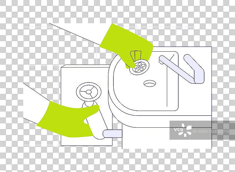 水槽和马桶安装抽象概念图片素材