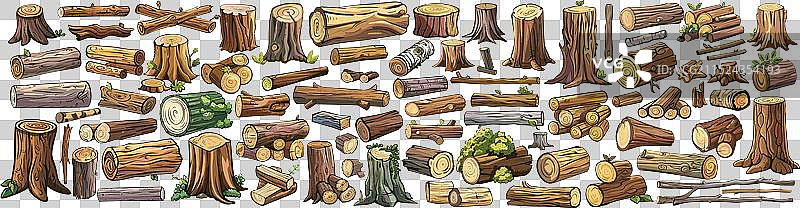 木头树桩卡通木材图片素材