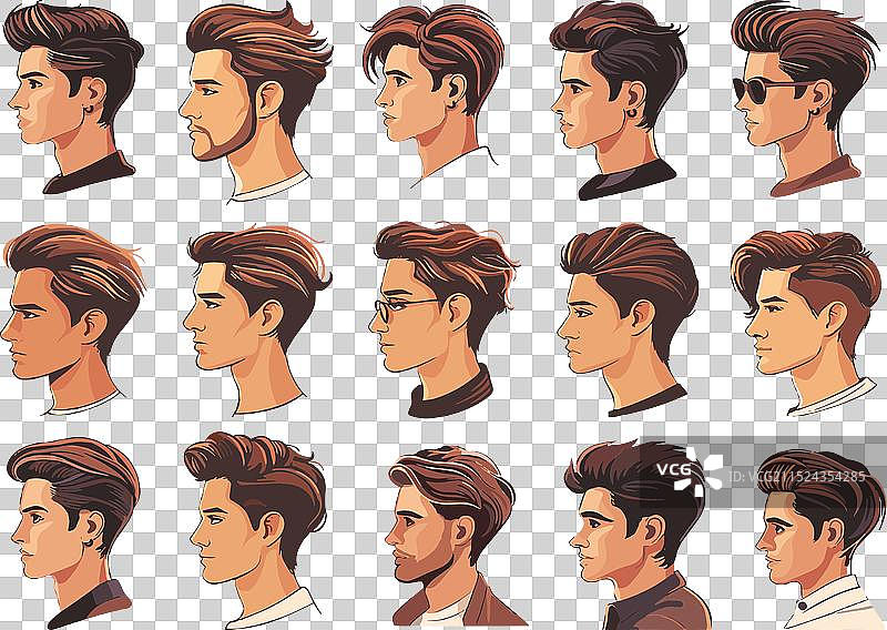 卡通男人发型时尚图片素材