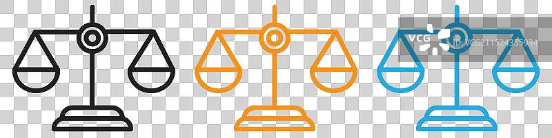 用于Web应用程序UI的法律天平图标logo集合图片素材