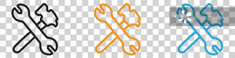 Web App UI扳手图标徽标集合图片素材