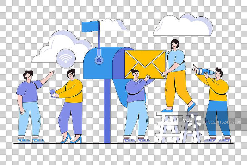 邮箱收发信件网页图片素材