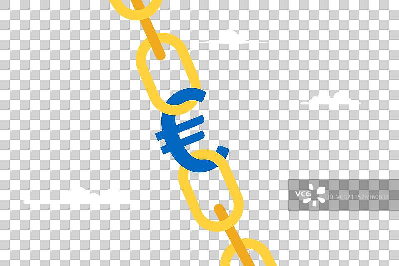 欧元货币符号下的链条图片素材