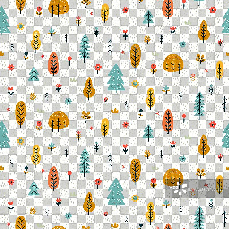 简约斯堪的纳维亚无缝图案设计图片素材