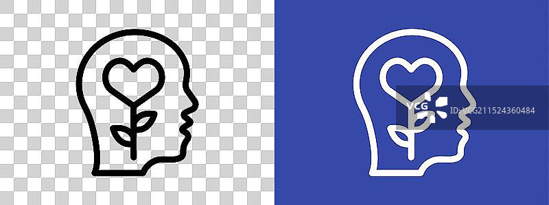 心理健康标志轮廓图图片素材