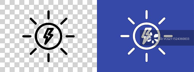太阳能标志轮廓图标集图片素材