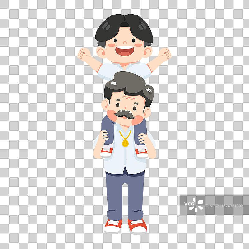 父亲给儿子骑大马图片素材