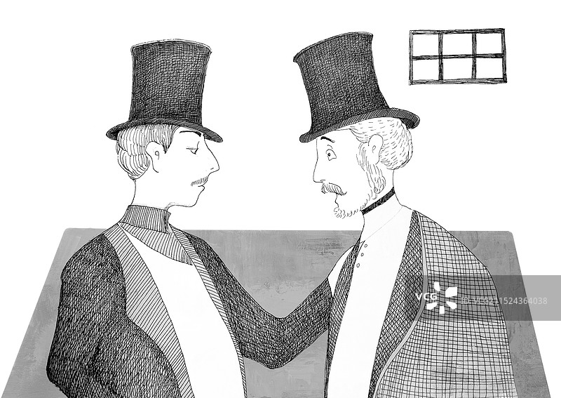 好消息坏消息绅士交谈图片素材