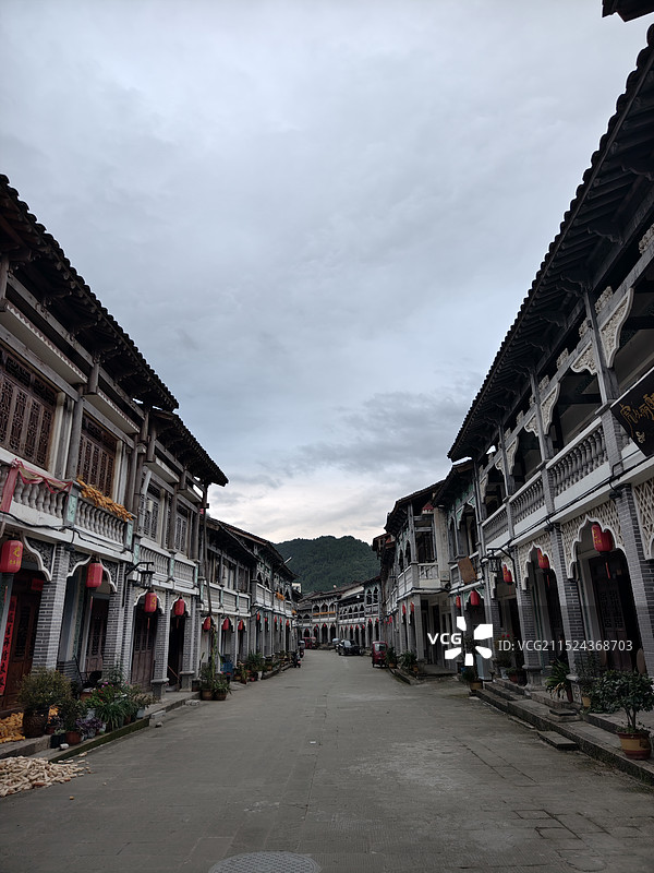 四川青川县青溪古城仿古街道图片素材
