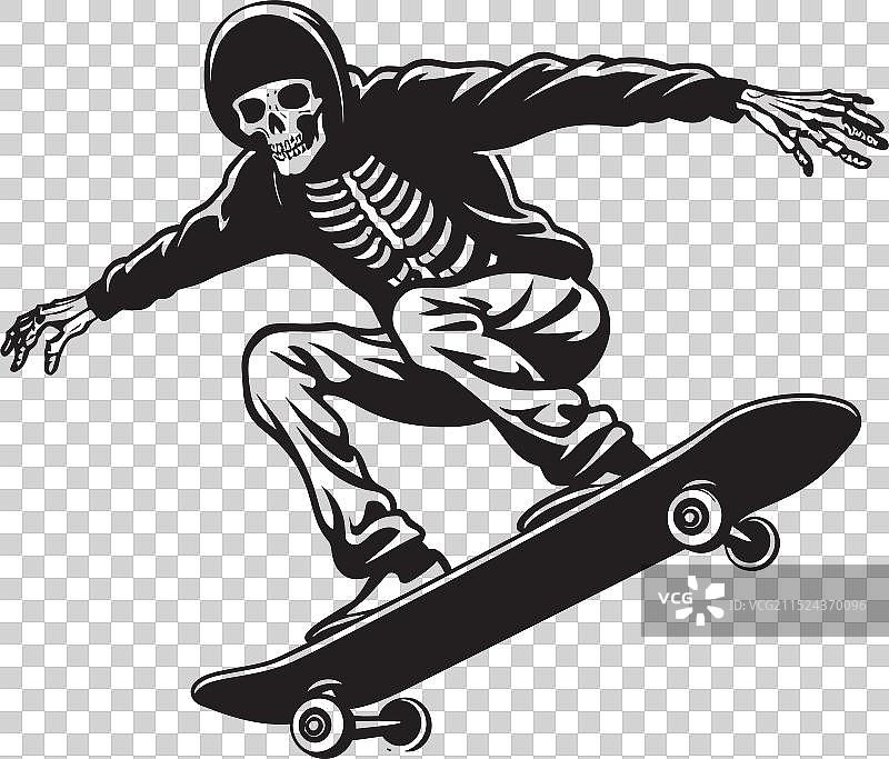 滑板坡道骷髅标志图片素材