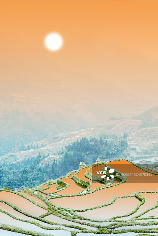 贵州省黔东南州从江县“加榜梯田”风光图片素材