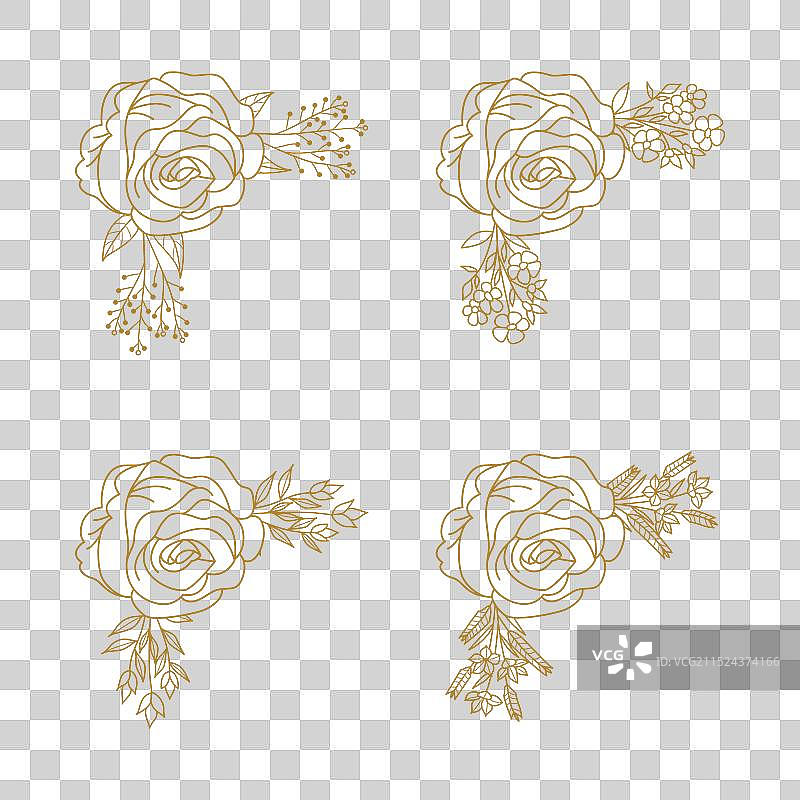 花卉绿叶装饰角落图片素材