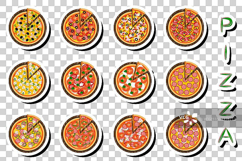 美味披萨店菜单披萨图片素材