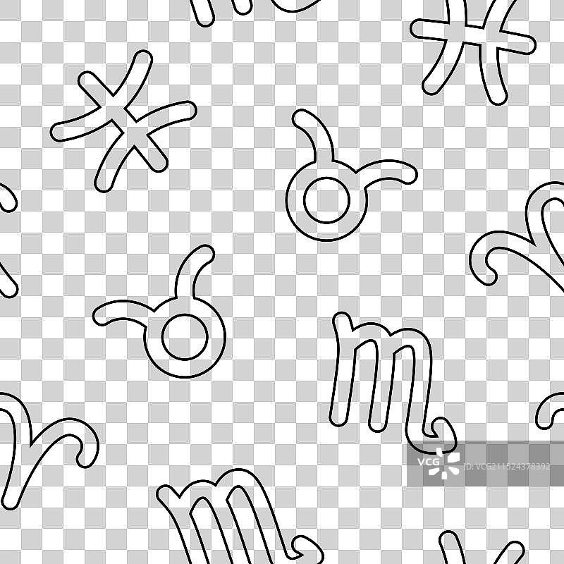十二生肖占星符号无缝图案图片素材