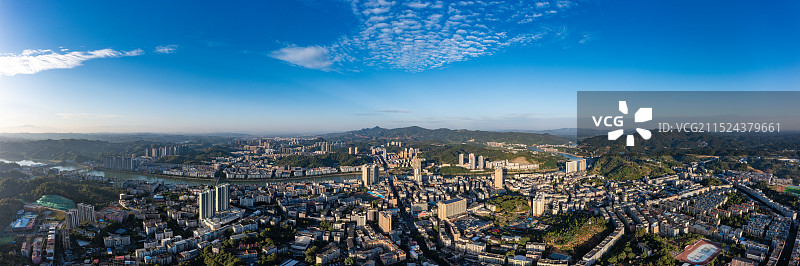 航拍湖南郴州永兴县县城景观图片素材