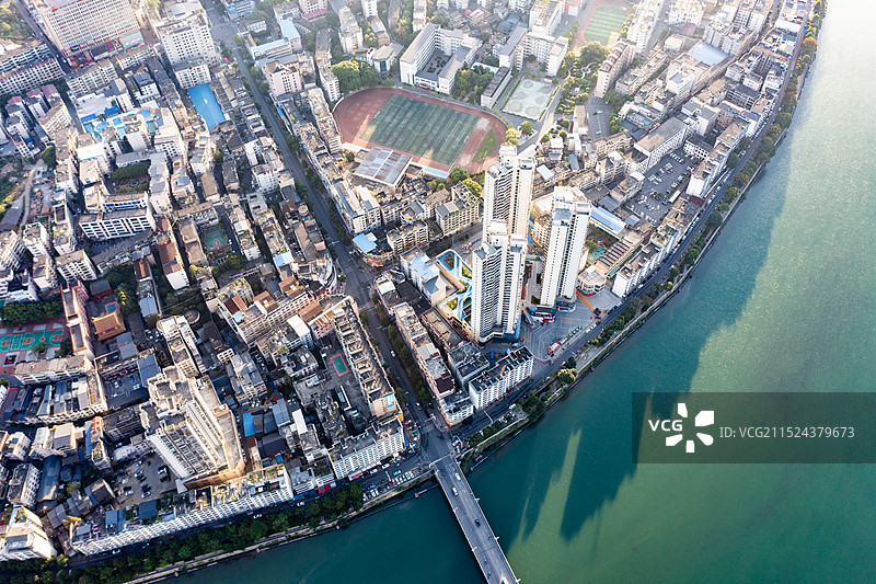 航拍湖南郴州永兴县县城景观图片素材