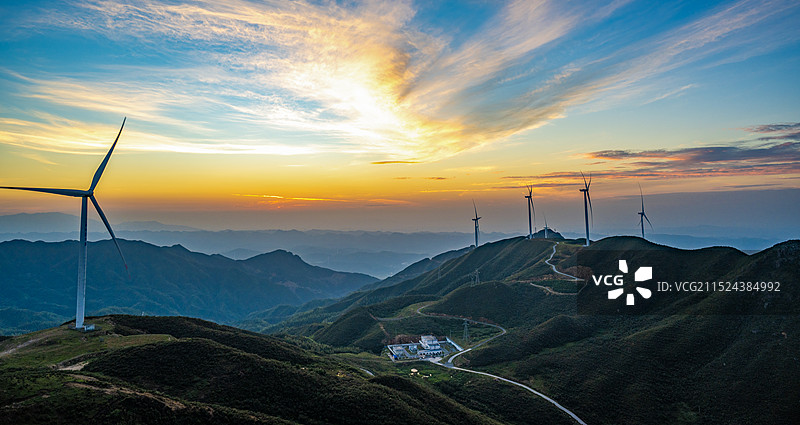 航拍湖南郴州临武县金仙寨日出风光图片素材