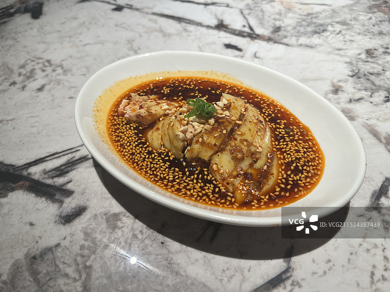 川菜口水鸡的高角度视图图片素材