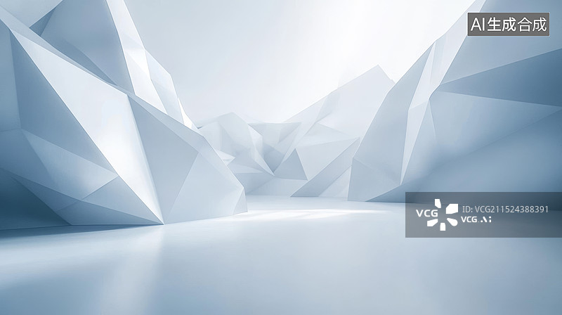 【AI数字艺术】白色三维空间背景图片素材