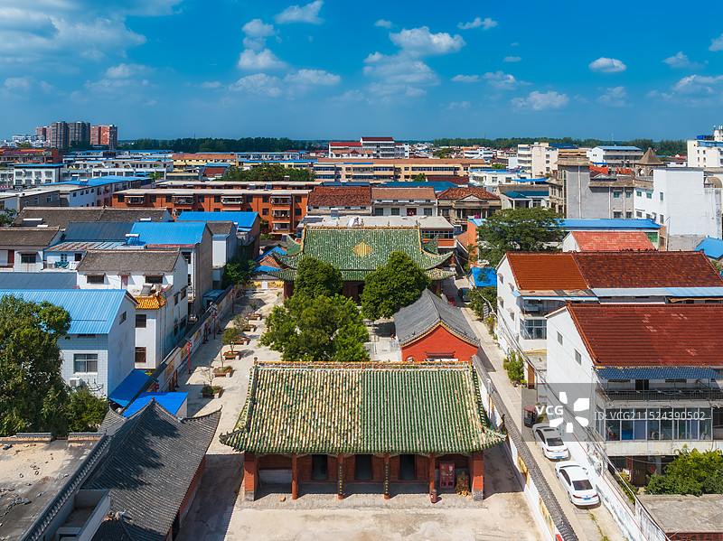 太康县，太康文庙，第六批国宝单位，照壁，棂星门，泮池，大成门，拜殿，大成殿，崇圣祠，明伦堂，航拍图片素材