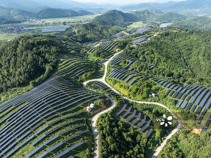 乡村光伏-拍摄于松溪下塅村图片素材